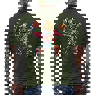 Football Christmas Gingerbread Man Football Ugly Christmas Men's T-shirt Back Print | Seseable UK