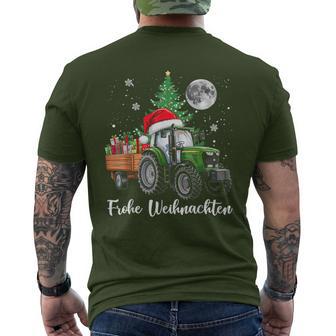 Fröhliche Weihnachten Santa Tractor Bauer Fährt Christmas T-Shirt mit Rückendruck - Geschenkecke