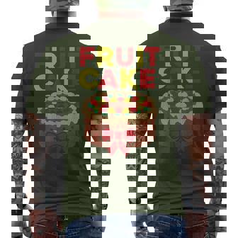 Fruit Cake Ugly Christmas Sweater Style Men's T-shirt Back Print - Thegiftio