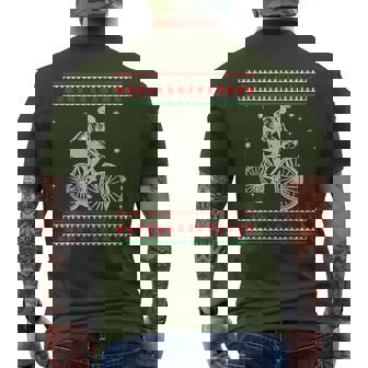 Bicycle Ugly Christmas Sweater Ride Bike Cyclist Xmas Men's T-shirt Back Print - Monsterry