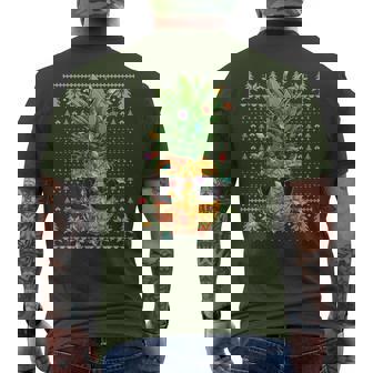 Christmas Pineapple Ugly Sweater Xmas Tree Family Pjs Men's T-shirt Back Print - Thegiftio UK