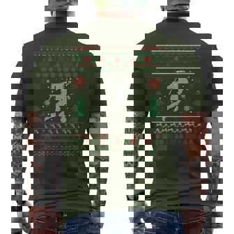 Lacrosse Ugly Christmas Sweater Santa Men's T-shirt Back Print | Mazezy