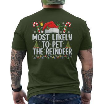 Likely To Pet The Reindeer Squad Family Joke Christmas Men's T-shirt Back Print - Thegiftio UK