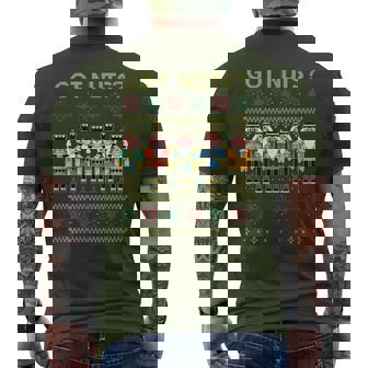 Nutcracker Ugly Christmas Sweater Meme Got Nuts Men's T-shirt Back Print - Seseable