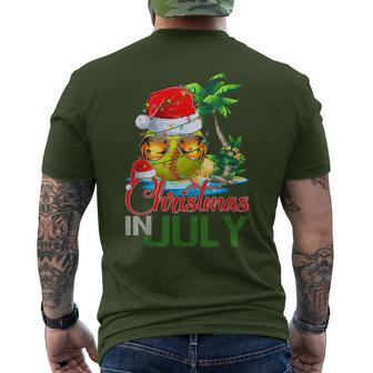 Softball Santa Hat Hawaiian Christmas In July Summer Men's T-shirt Back Print - Monsterry AU