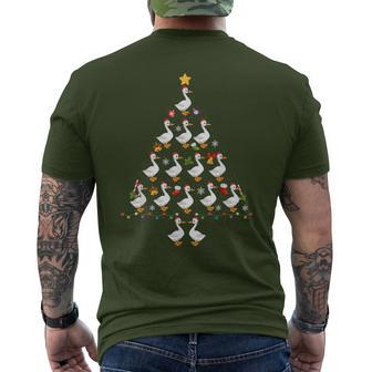 Goose Christmas Tree Ugly Christmas Sweater Men's T-shirt Back Print - Monsterry