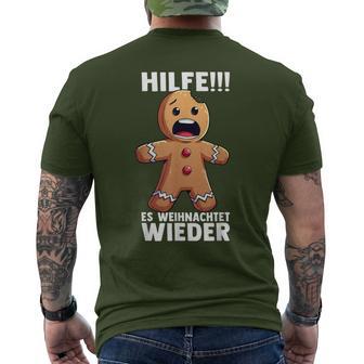 Hilfe Es Weihnachtet Wieder X Xmas Christmas Gingerbread T-Shirt mit Rückendruck - Geschenkecke