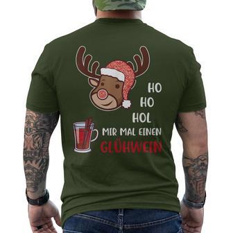 Ho Ho Hol Mir Einen Glühwein Christmas Reindeer Rudolf T-Shirt mit Rückendruck - Geschenkecke