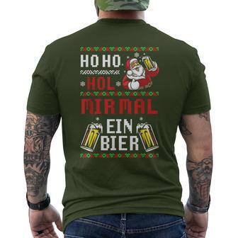 Ho Hol Mir Mal Ein Bier Christmas Santa Claus T-Shirt mit Rückendruck - Geschenkecke