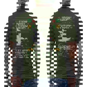 Honking Through The Snow Goose Ugly Christmas Sweater Men's T-shirt Back Print - Thegiftio