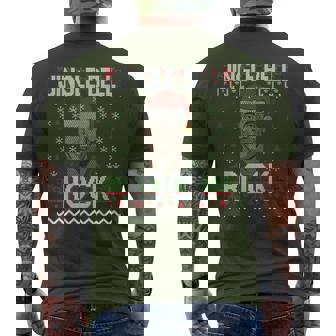 Jingle Bell Rock Ugly Christmas Party Sweater Men's T-shirt Back Print | Mazezy