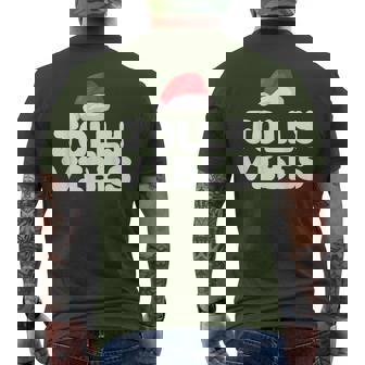 Jolly Vibes Ugly Sweater Jolly Christmas Happy Holidays Men's T-shirt Back Print - Monsterry