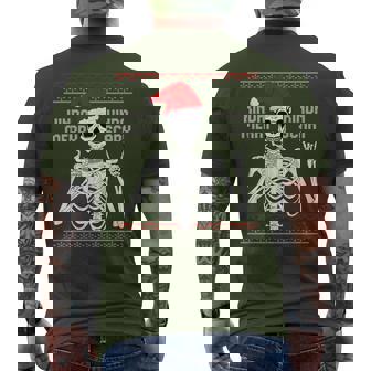 Kinda Merry Kinda Scary Ugly Christmas Sweater Skeleton Men's T-shirt Back Print - Thegiftio UK