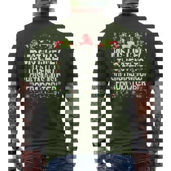 Most Likely To Listen To Christmas Music From October Family Men's T-shirt Back Print | Seseable UK