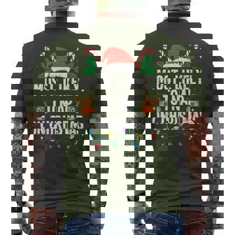 Most Likely To Nap On Christmas Xmas Men's T-shirt Back Print | Seseable UK