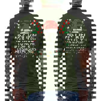 Most Likely To Sing The Christmas Songs Christmas Matching Men's T-shirt Back Print | Mazezy
