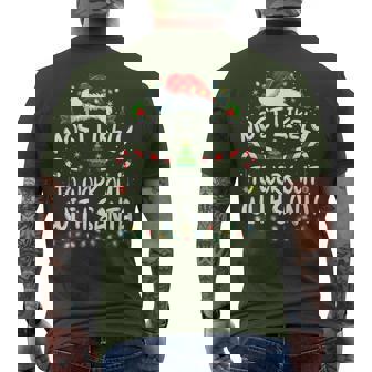 Most Likely To Work Out With Santa Family Christmas Men's T-shirt Back Print | Seseable UK