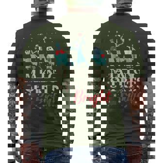 Making Spirits Bright Christmas Haunted Ghosts Men's T-shirt Back Print - Thegiftio UK