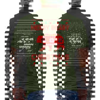 Merry Beary Christmas Winter Ugly Sweater Men's T-shirt Back Print - Thegiftio