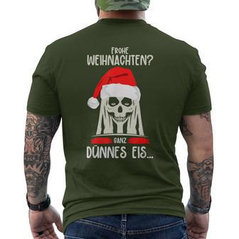 Merry Christmas Ganz Dünnes Eis Ich Hasse Weihnachten S T-Shirt mit Rückendruck - Geschenkecke