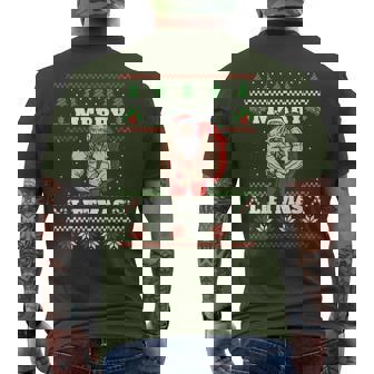 Merry Liftmas Ugly Christmas Sweater Santa Claus Muscles Gym Men's T-shirt Back Print - Monsterry