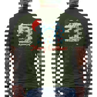 Merry Quiltmas Knitting Sewing Santa Christmas Quilter Men's T-shirt Back Print - Monsterry