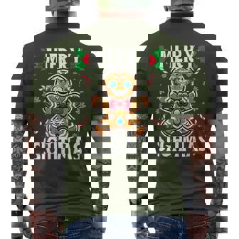 Merry Sightmas Gingerbread Man Optometrist Eye Doctor Xmas Men's T-shirt Back Print - Monsterry