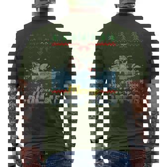 Merry Swim-Mas Santa Claus Swimming Ugly Christmas Sweater Men's T-shirt Back Print | Mazezy