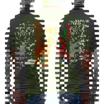 Merry Thanksmas Thanksgiving Christmas Turkey Santa Dabbing Men's T-shirt Back Print - Monsterry