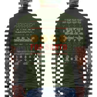 Naughty I Always Put Out For Santa Christmas Ugly Sweater Men's T-shirt Back Print - Thegiftio UK
