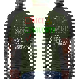 Nice Naughty Left Unsupervised Christmas List Holiday Xmas Men's T-shirt Back Print - Seseable