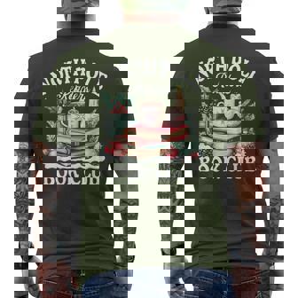 North Pole Book Club Hot Cocoa Bookworms Christmas Men's T-shirt Back Print - Thegiftio