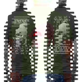 Pig Christmas Ugly Christmas Sweater Men's T-shirt Back Print | Mazezy
