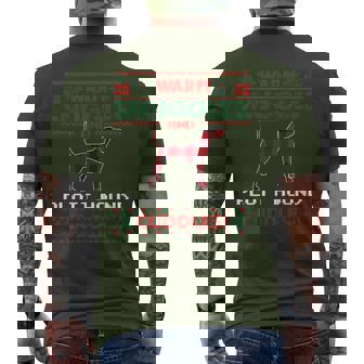 Plott Hound Christmas Pajama Ugly Christmas Sweater Men's T-shirt Back Print - Thegiftio