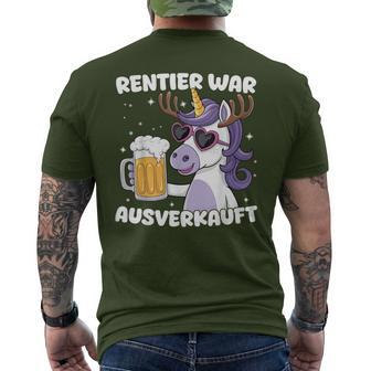 Reindeer War Ausverkauft Christmas Unicorn T-Shirt mit Rückendruck - Geschenkecke