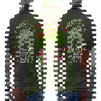 Rolling Up Some Christmas Spirit Xmas Santa Pajamas Holiday Men's T-shirt Back Print - Thegiftio