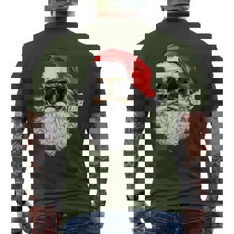 Santa Claus Black Xmas Santa Afro African American Christmas Men's T-shirt Back Print - Monsterry