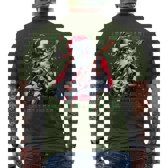 Santa Guitar Musician Guitarist Ugly Christmas Sweater Men's T-shirt Back Print | Seseable UK