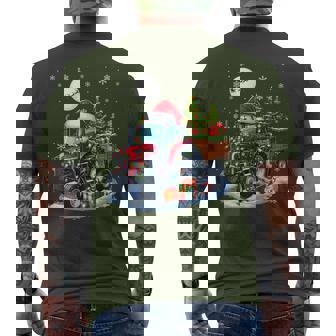 Santa Tractor Colorful Lights Christmas Farmer Driving Men's T-shirt Back Print | Seseable UK