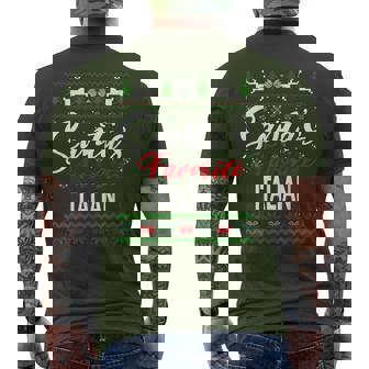 Santas Favorite Italian Italy Christmas Ugly Sweater Xmas Men's T-shirt Back Print - Thegiftio UK