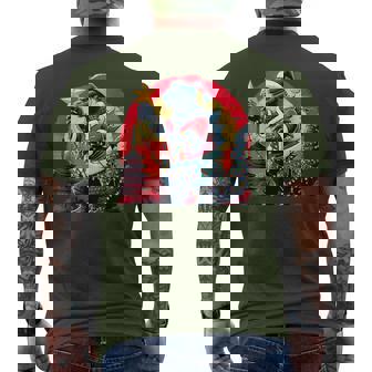 Santazilla Japanese Monster Kaiju Dinosaur Christmas Men's T-shirt Back Print | Mazezy