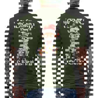 Sorry Santa I've Been Feral Christmas Fox Santa Hat Men's T-shirt Back Print | Mazezy
