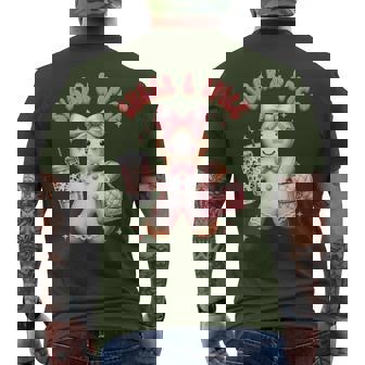 Sugar & Spice Gingerbread Bougie Pink Christmas Retro Cookie Men's T-shirt Back Print - Monsterry