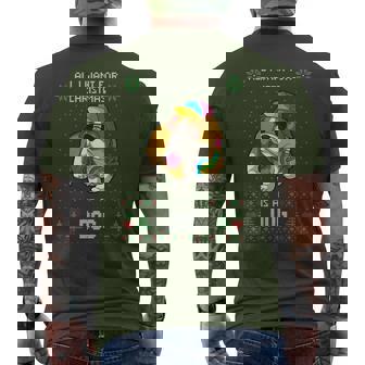 Ugly Christmas Sweater Bully American Bulldog Dog Men's T-shirt Back Print | Seseable UK