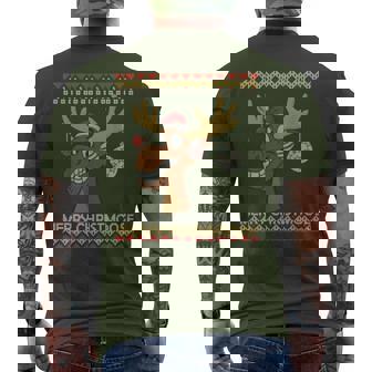 Ugly Christmas Sweater I Merry Christmoose Moose X-Mas Men's T-shirt Back Print | Mazezy