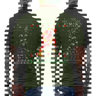 Ugly Xmas Sweater Style Firefighter Fireman Christmas Men's T-shirt Back Print - Thegiftio UK