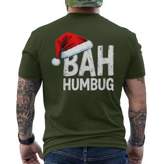 Vintage Bah Humbug Christmas Santa Xmas Party Men's T-shirt Back Print - Thegiftio UK