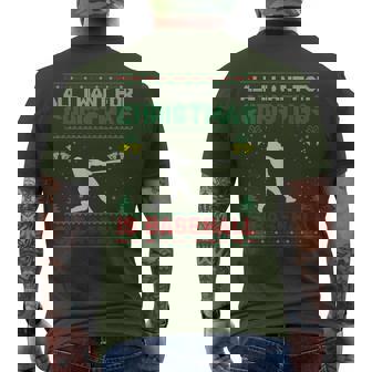 All I Want For Christmas Is Baseball Ugly Sweater Men's T-shirt Back Print - Thegiftio