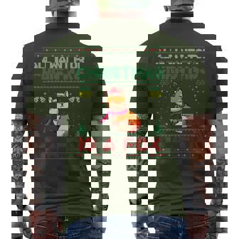 All I Want For Christmas Is A Fox Ugly Sweater Men's T-shirt Back Print - Thegiftio UK
