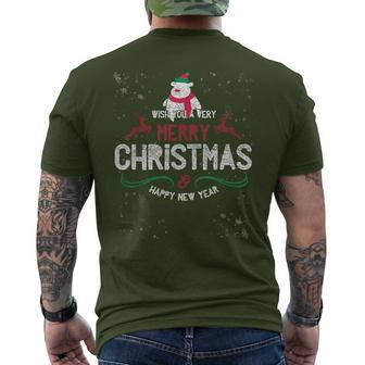 Weihnachtskostüm Merry Christmas & Happy New Year T-Shirt mit Rückendruck - Geschenkecke